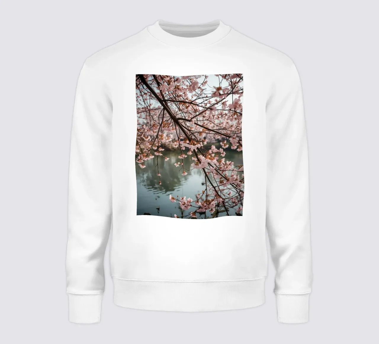 Rami di ciliegio in fiore sull'acqua felpa da DesignDoodle
