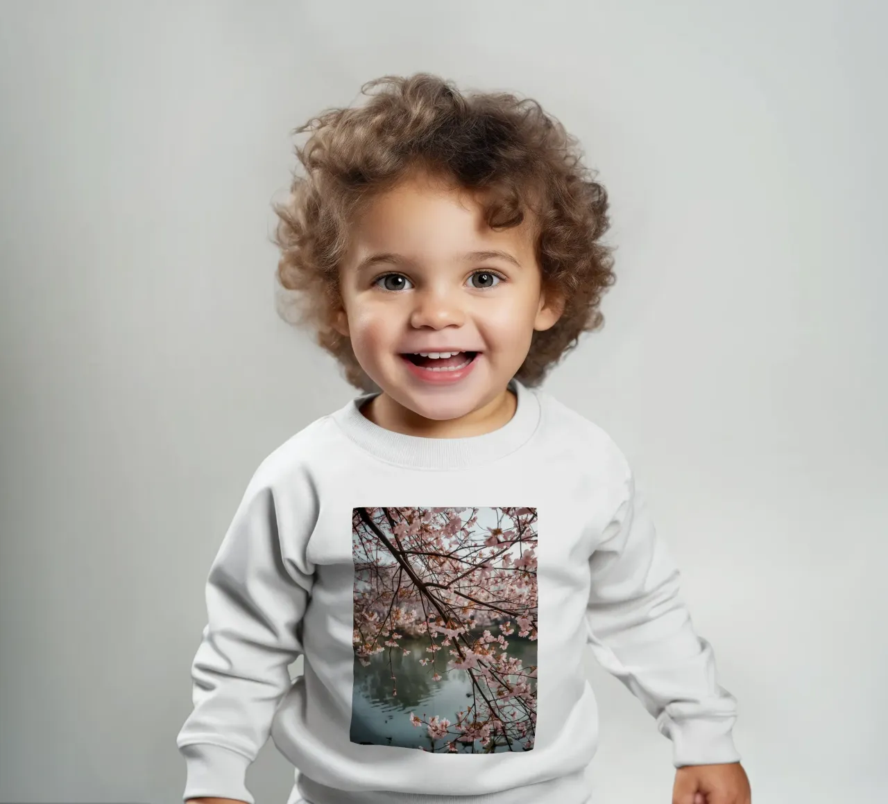 Rami di ciliegio in fiore sull'acqua felpa neonato da DesignDoodle