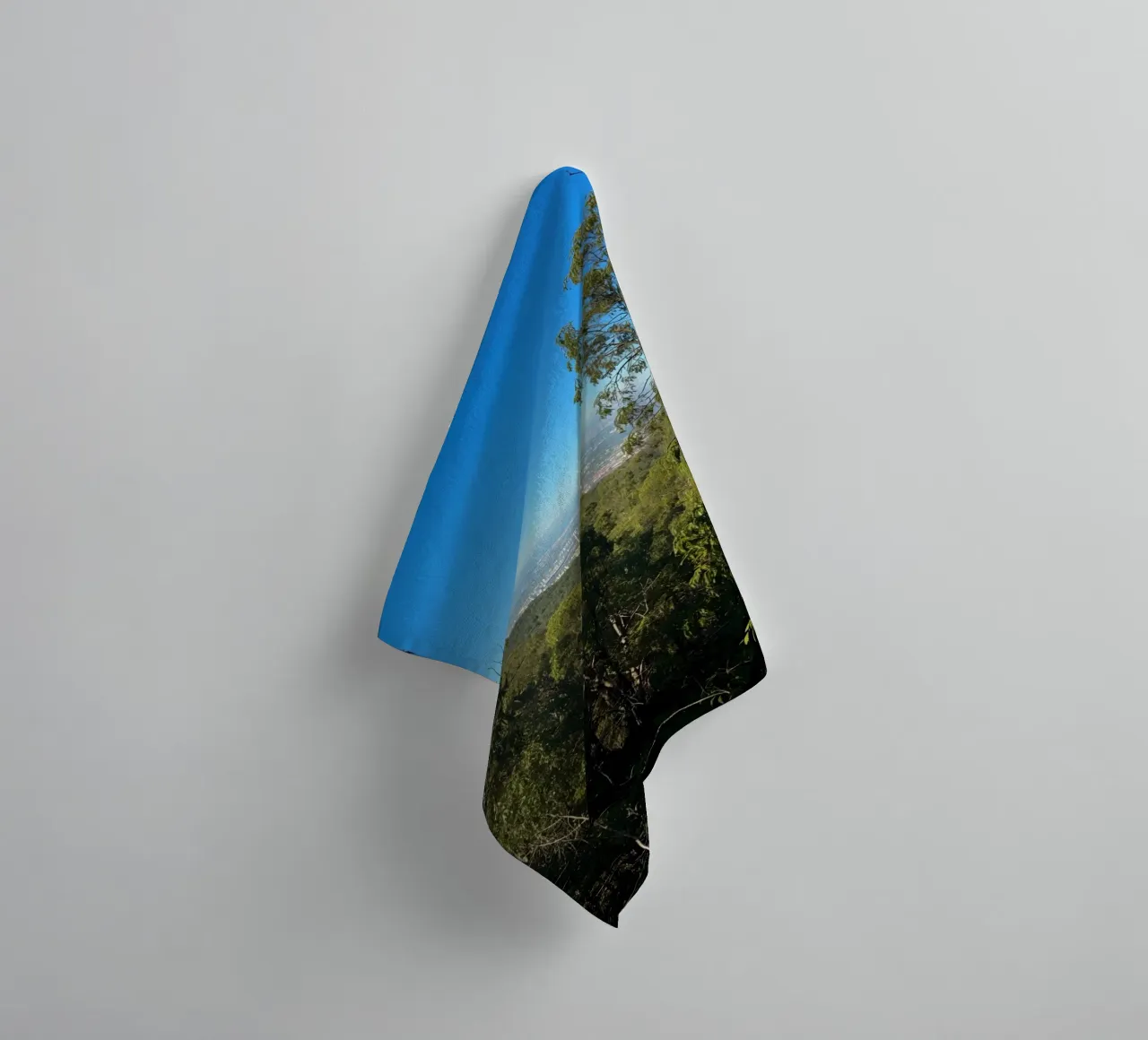 Cityscape View Through Trees towel by DesignDoodle
