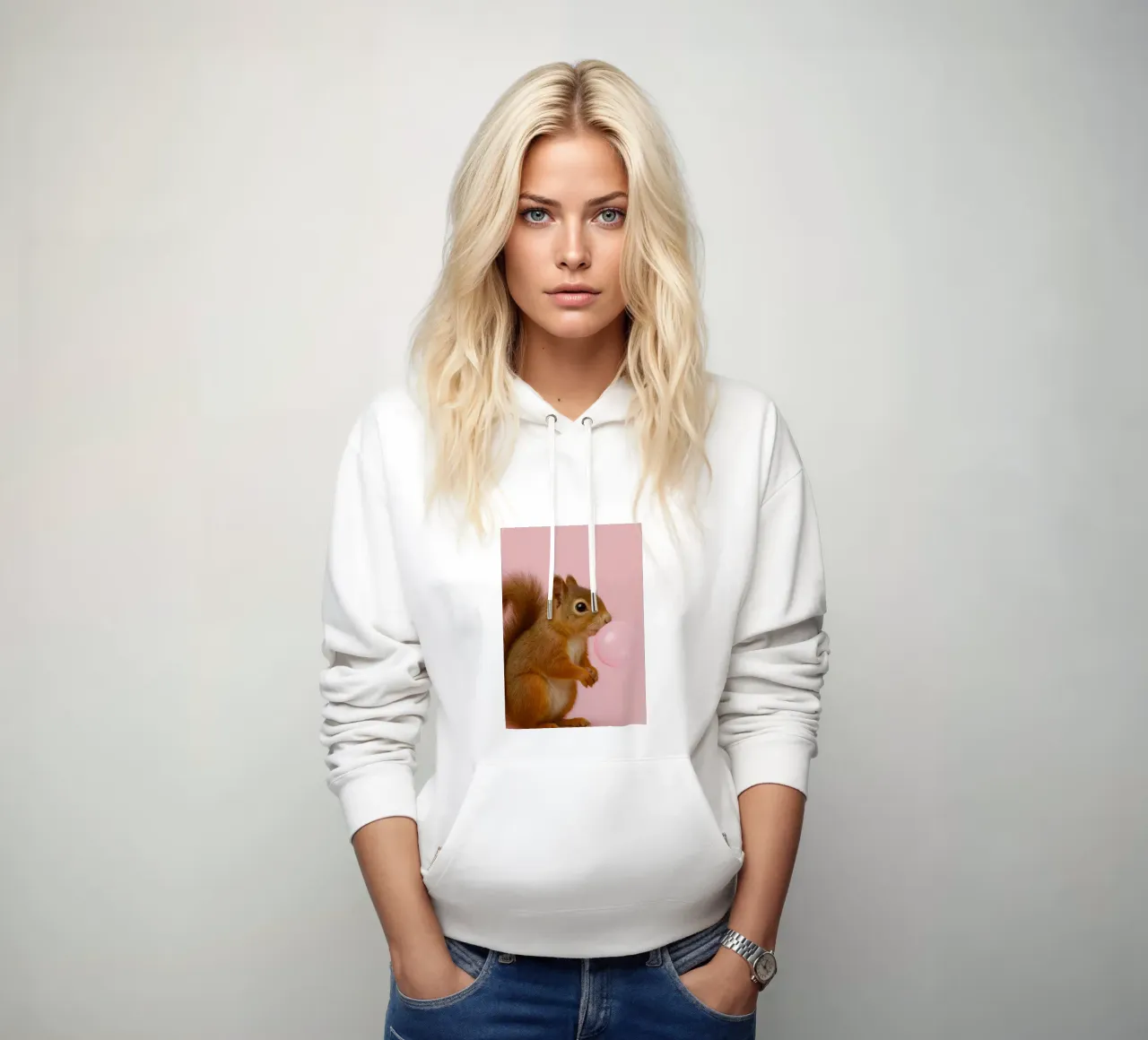 Squirrel with Bubblegum felpa con cappuccio da Attaboy Dsgn