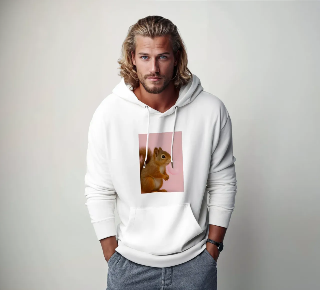 Squirrel with Bubblegum felpa con cappuccio da Attaboy Dsgn