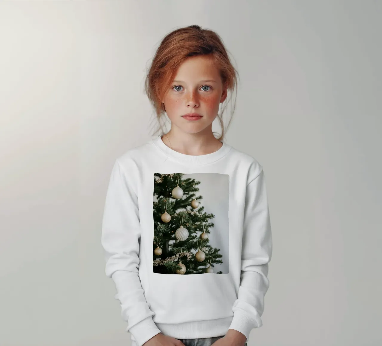 Albero di Natale decorato con ornamenti in oro e argento felpa bambino da DesignDoodle