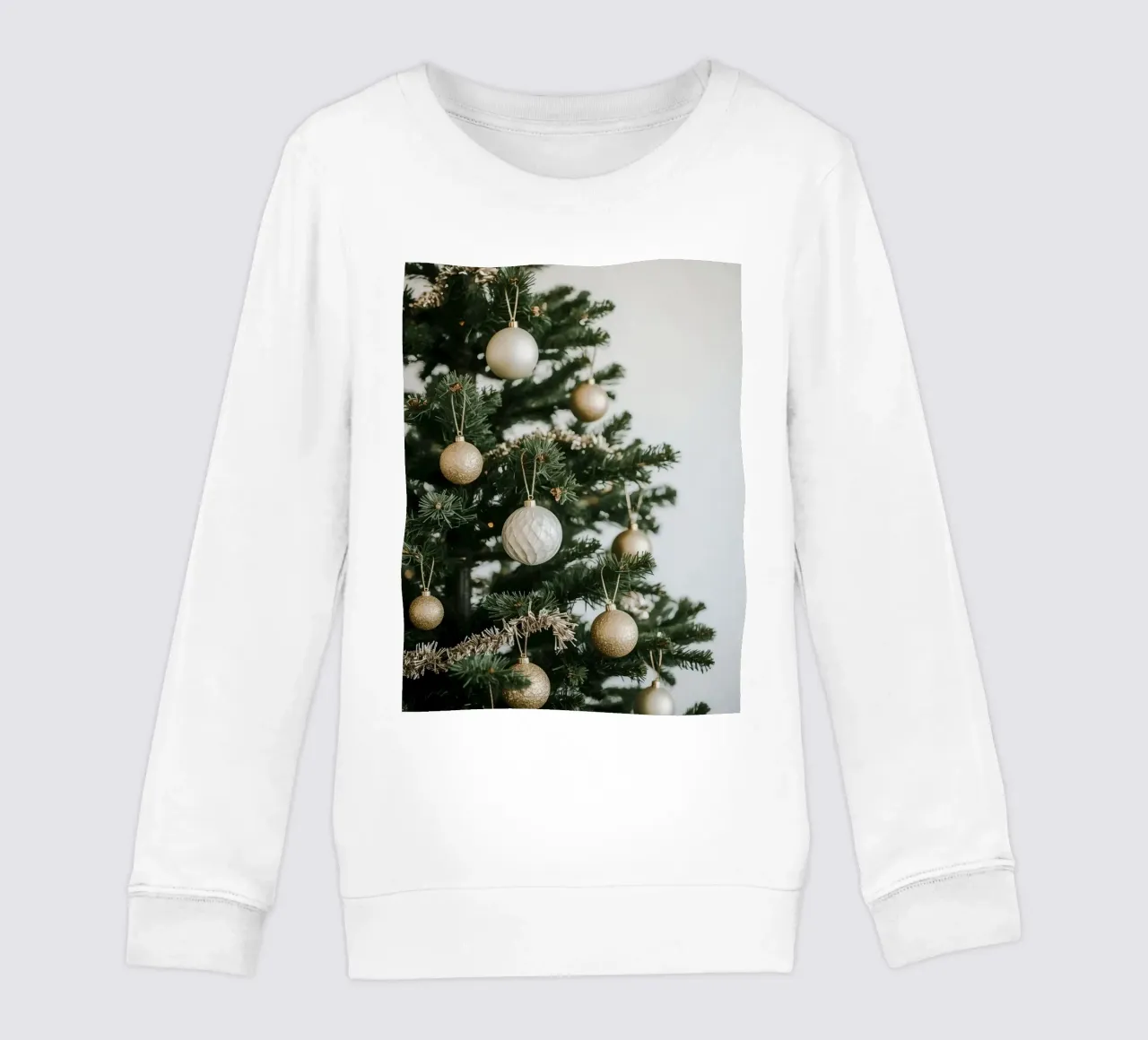 Albero di Natale decorato con ornamenti in oro e argento felpa bambino da DesignDoodle