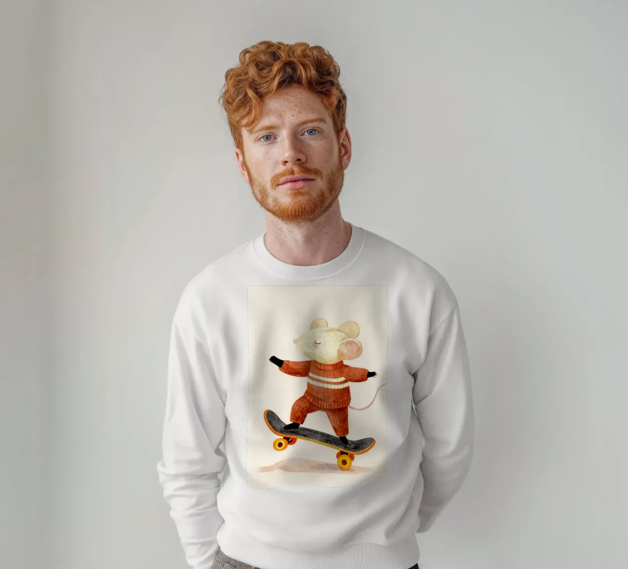 Mouse on Scooter Children's Print felpa da Attaboy Dsgn