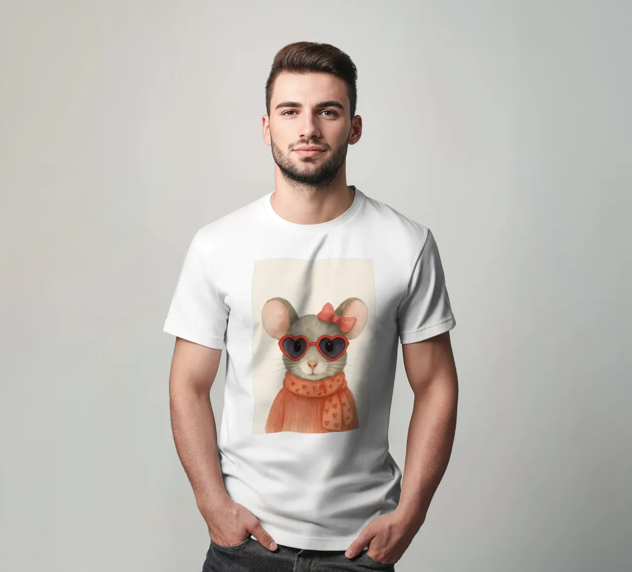 Mouse with Heart Sunglasses t-shirt da Attaboy Dsgn