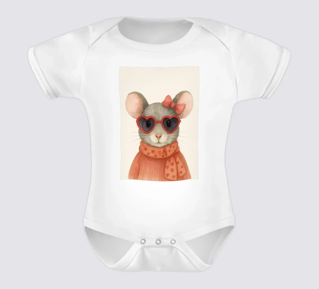 Mouse with Heart Sunglasses body neonato maniche corte da Attaboy Dsgn