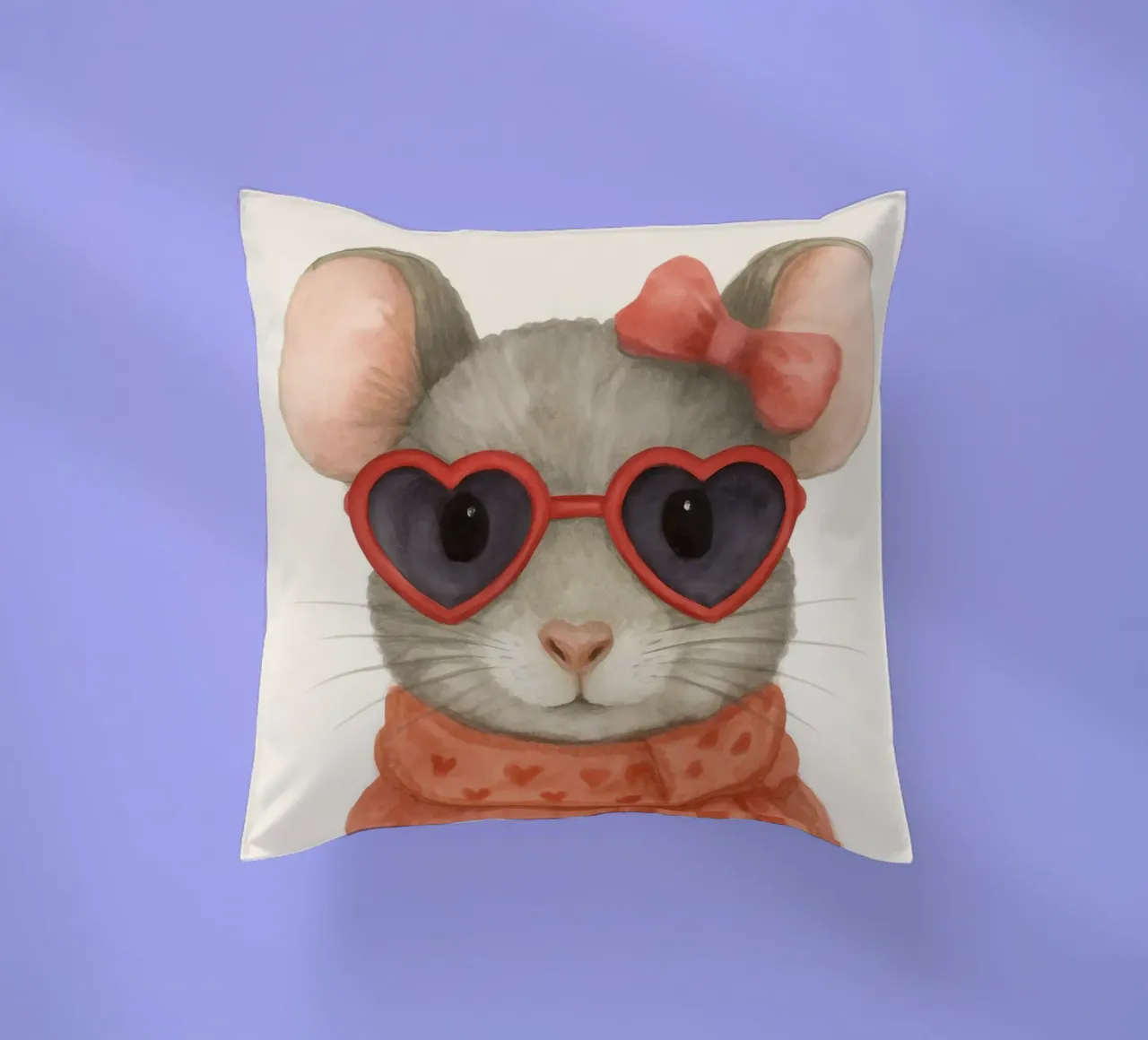 Mouse with Heart Sunglasses cuscino da Attaboy Dsgn