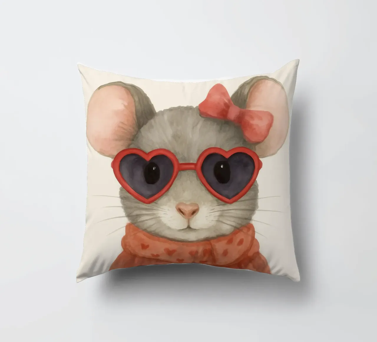 Mouse with Heart Sunglasses cuscino da Attaboy Dsgn