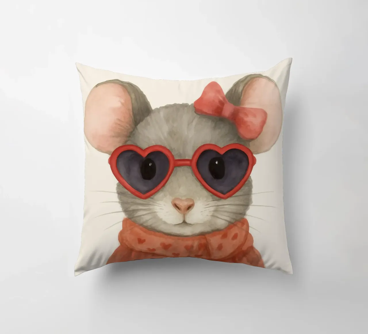 Mouse with Heart Sunglasses cuscino da Attaboy Dsgn