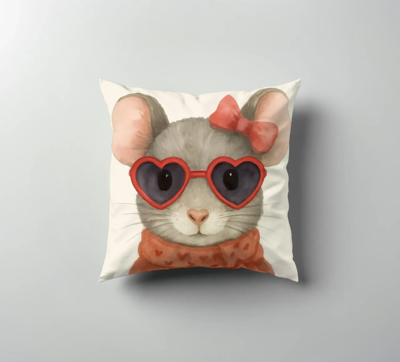 Mouse with Heart Sunglasses cuscino da Attaboy Dsgn