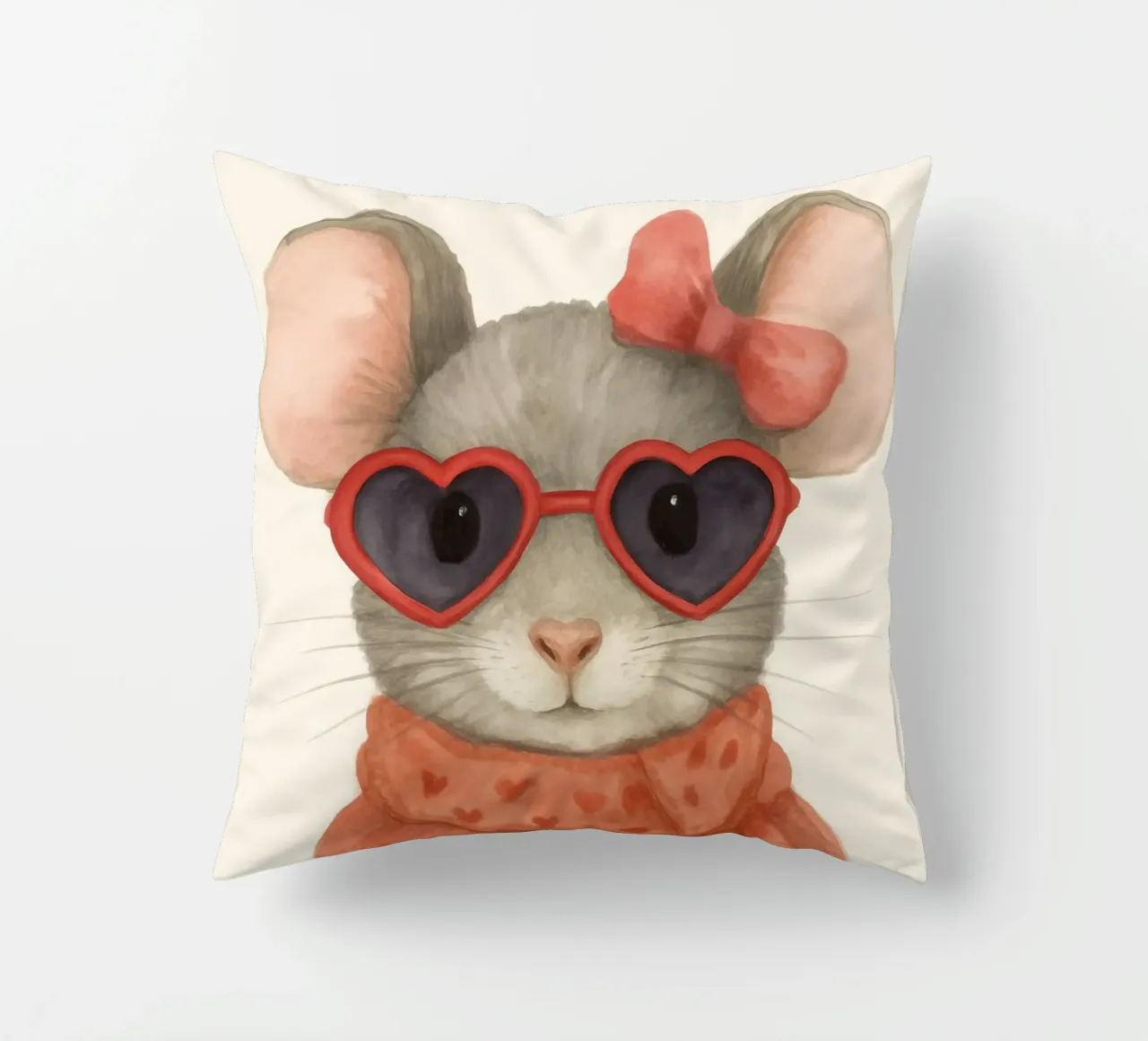 Mouse with Heart Sunglasses cuscino da Attaboy Dsgn