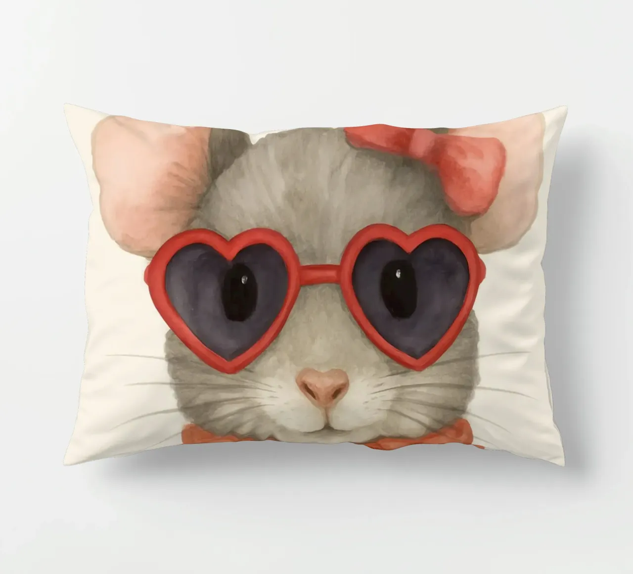 Mouse with Heart Sunglasses cuscino da Attaboy Dsgn