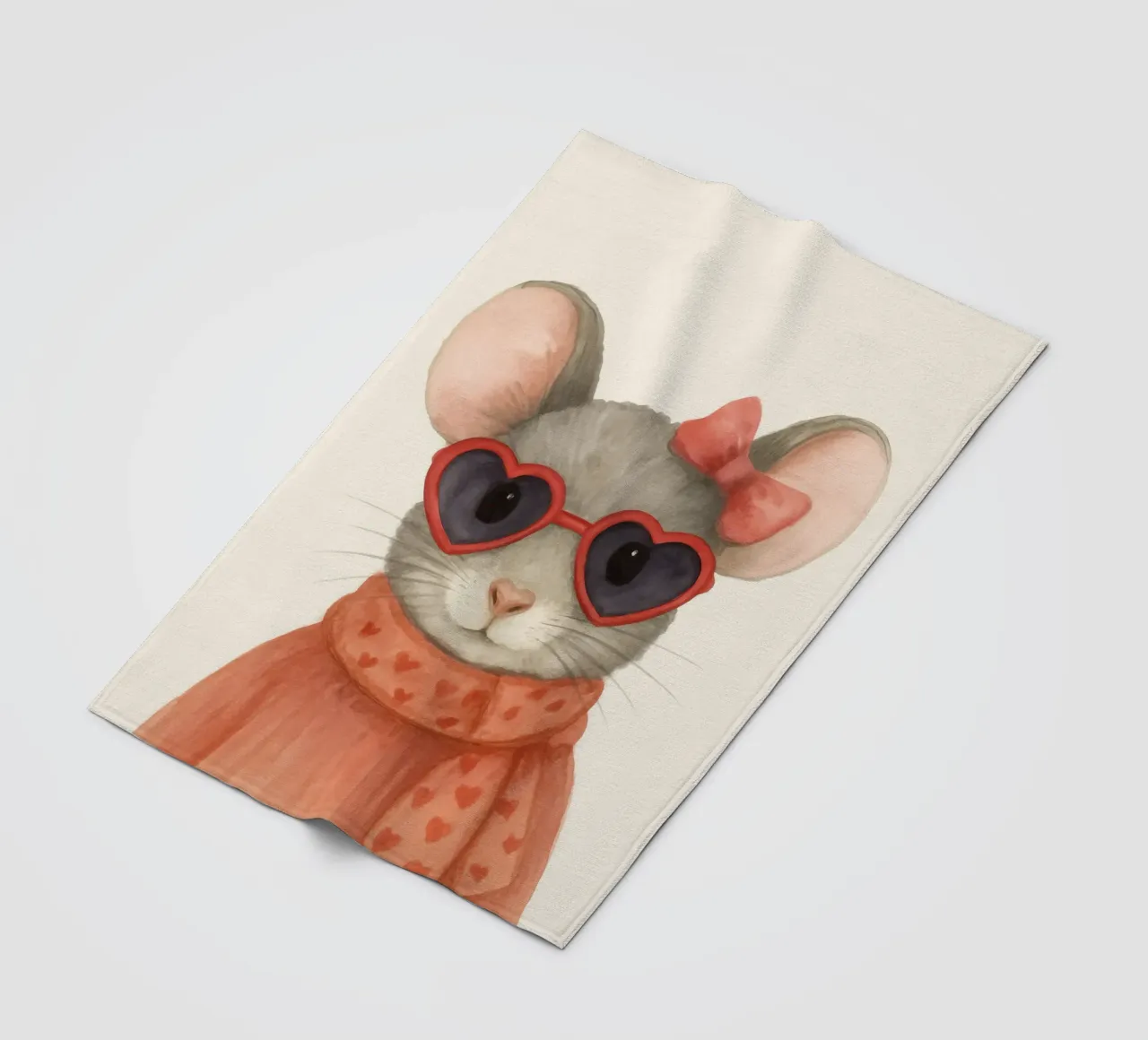 Mouse with Heart Sunglasses coperta in pile da Attaboy Dsgn