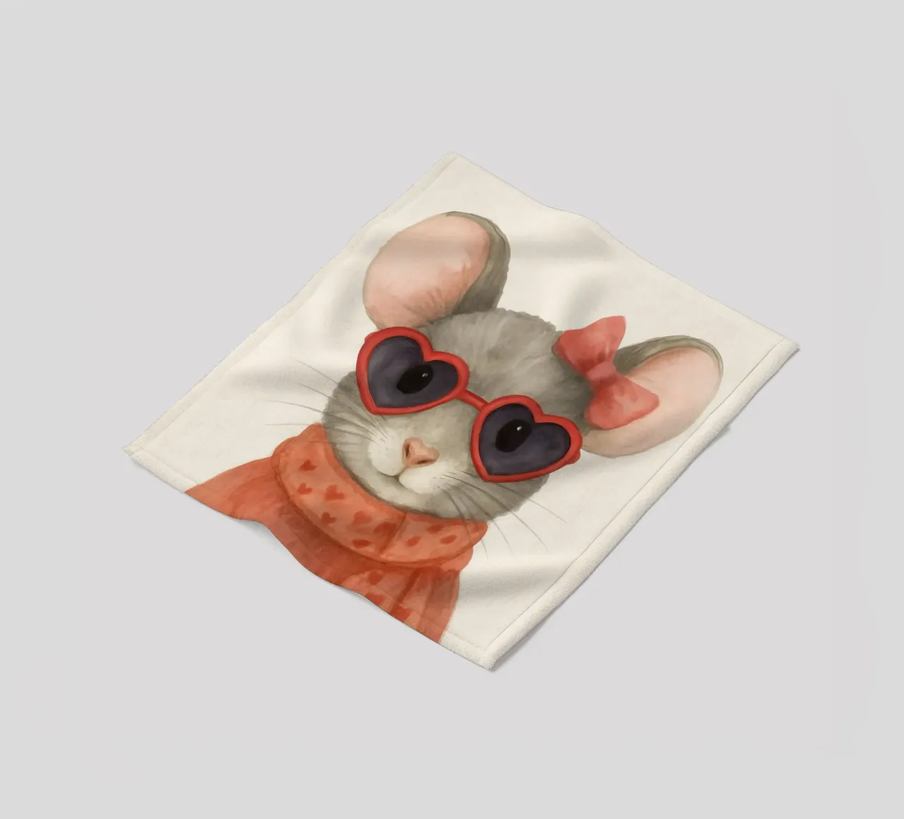 Mouse with Heart Sunglasses coperta in pile da Attaboy Dsgn
