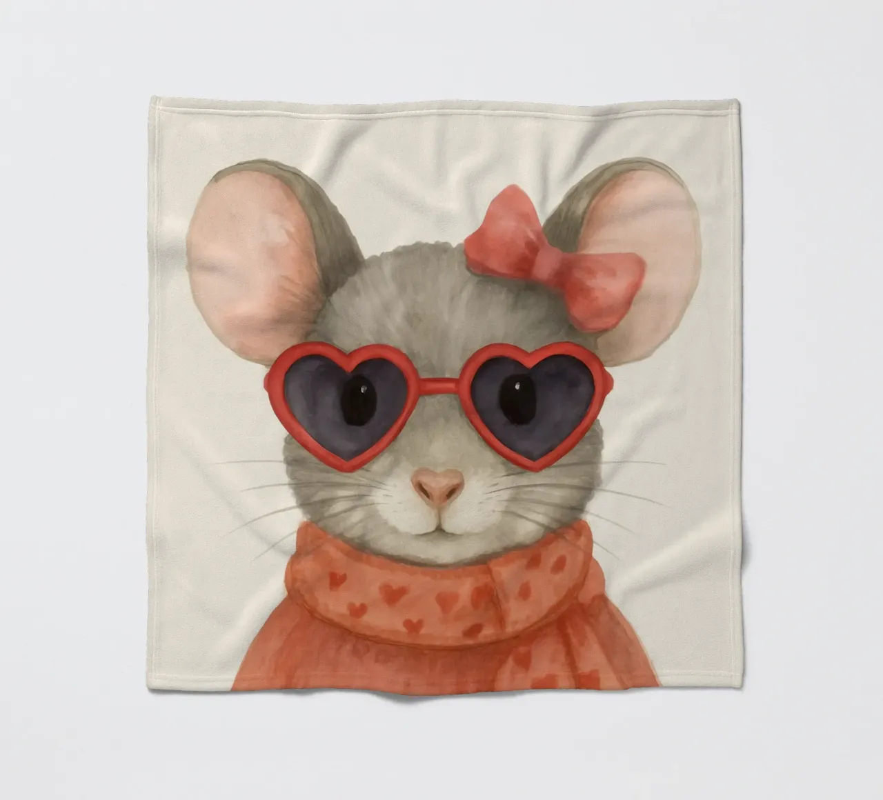 Mouse with Heart Sunglasses coperta in pile da Attaboy Dsgn
