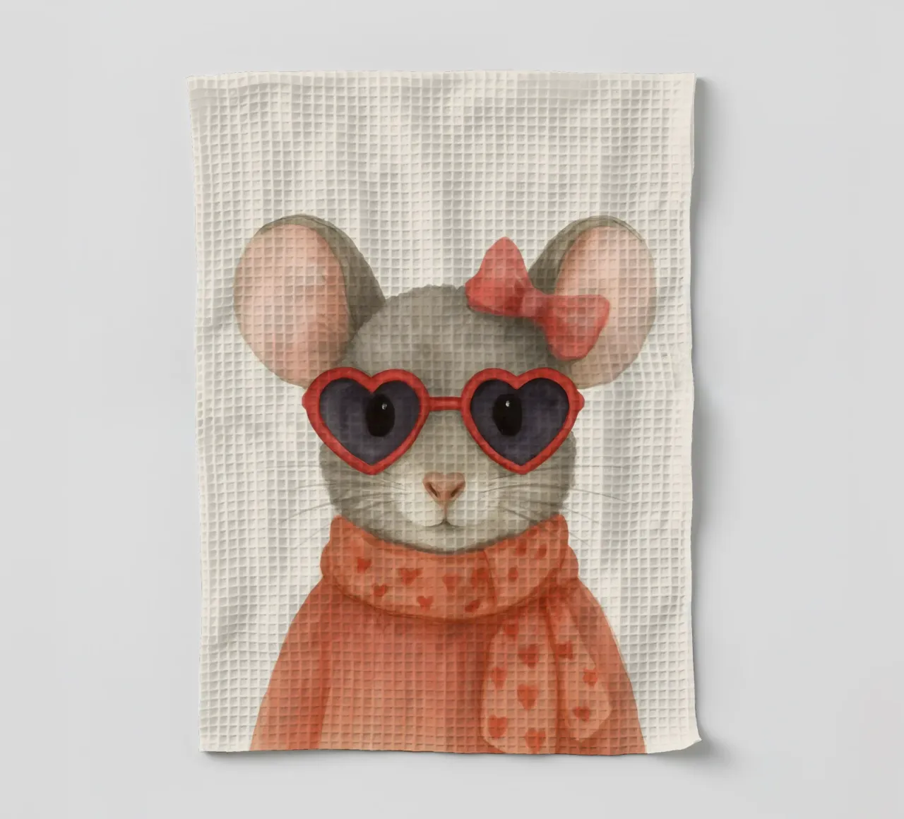 Mouse with Heart Sunglasses canovaccio da cucina da Attaboy Dsgn