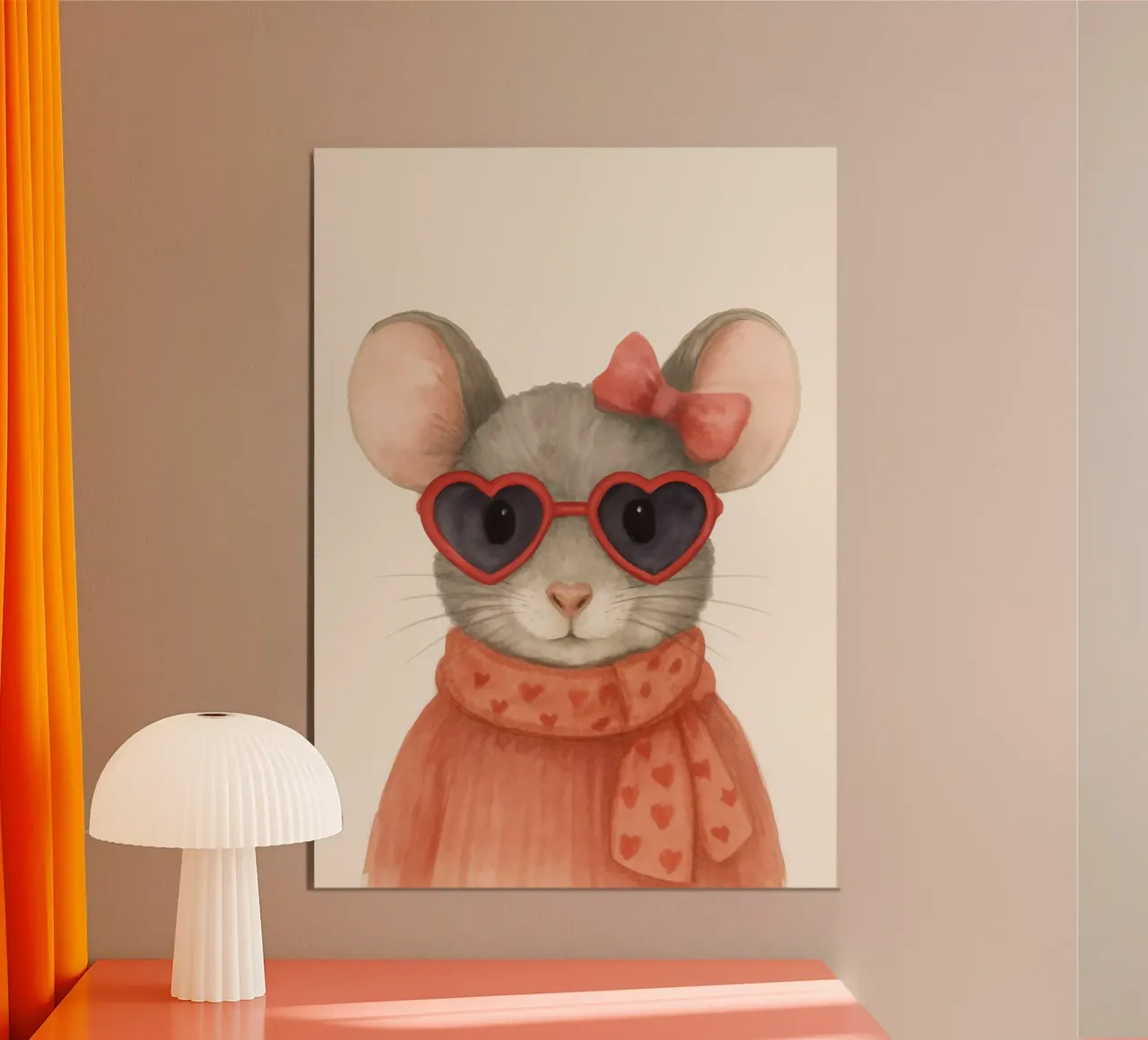 Mouse with Heart Sunglasses alluminio dibond da Attaboy Dsgn