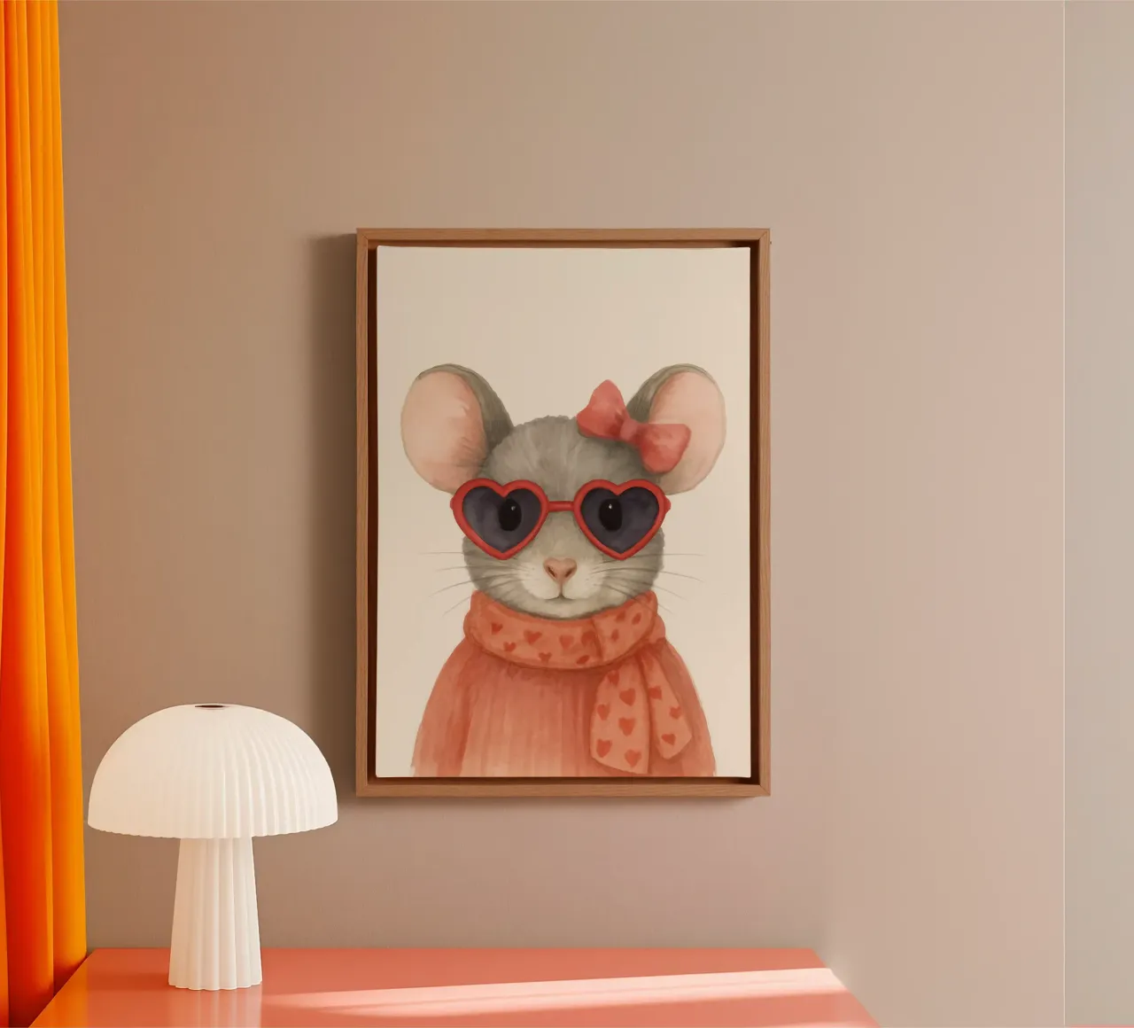 Mouse with Heart Sunglasses tela con Cornice a cassetta da Attaboy Dsgn