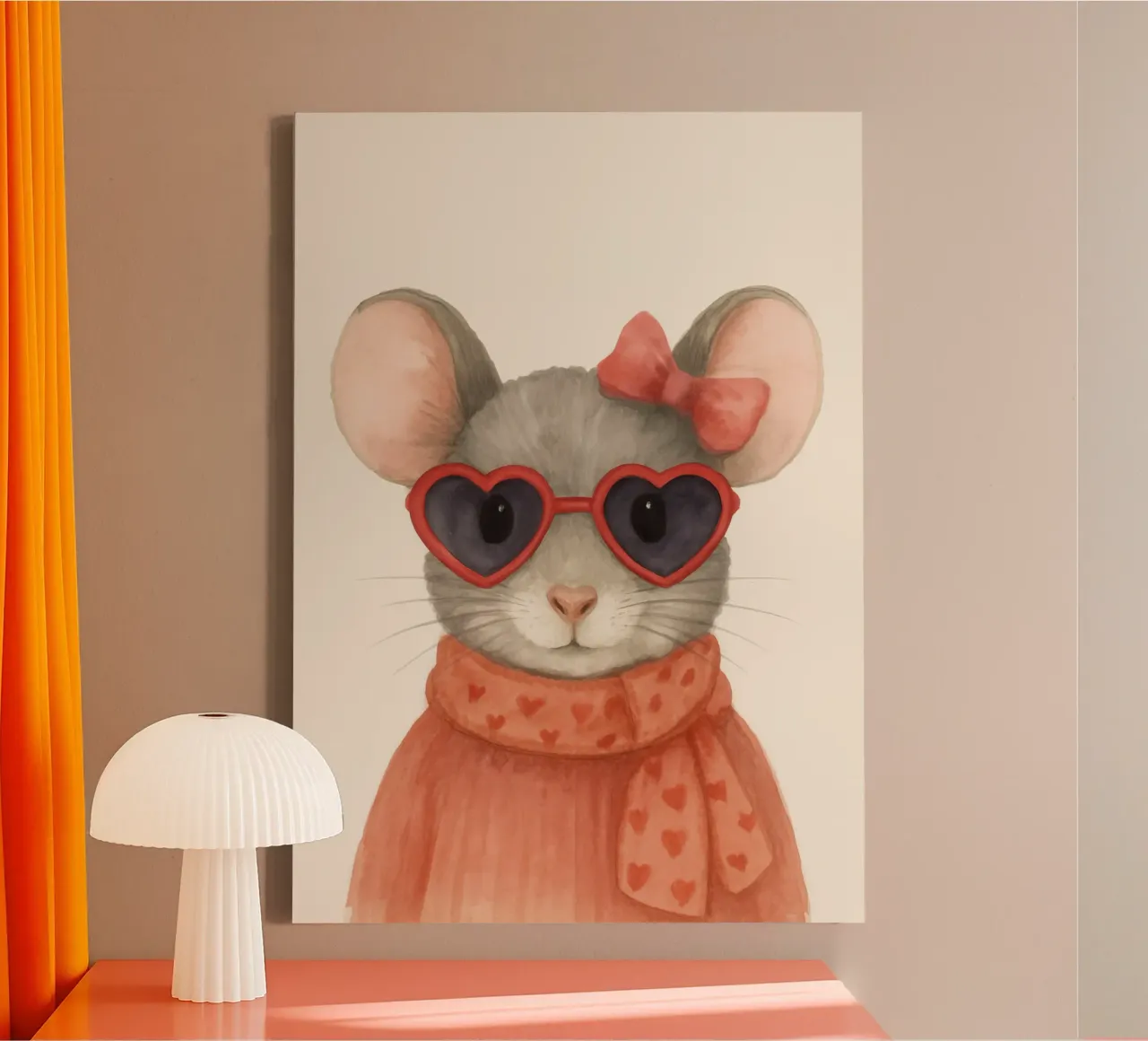 Mouse with Heart Sunglasses tela con Cornice a cassetta da Attaboy Dsgn
