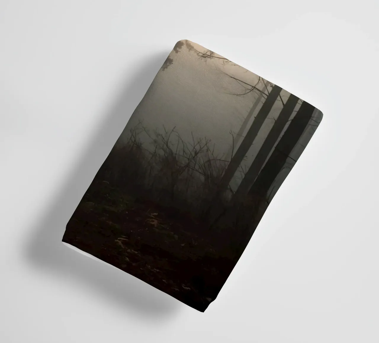Forest Landscape with Tall Trees and Dense Fog towel by DesignDoodle