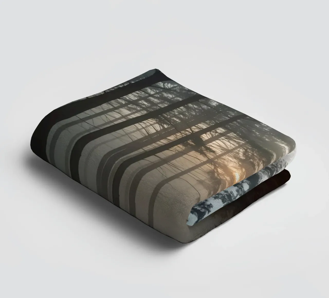 Forest Landscape with Tall Trees and Dense Fog towel by DesignDoodle