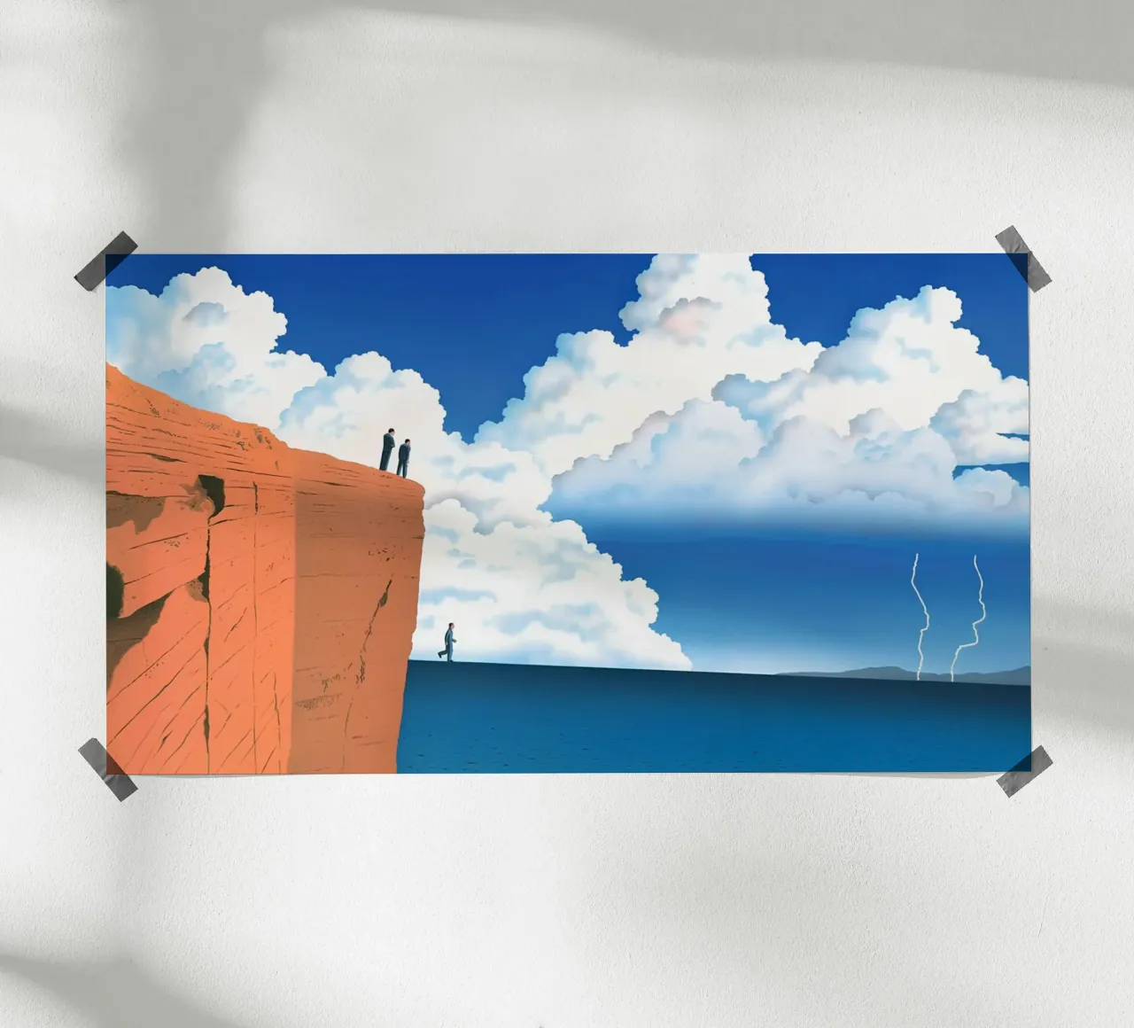Surreal Cliff Art Poster, Modernist, Abenteuer Poster von NorwesClub