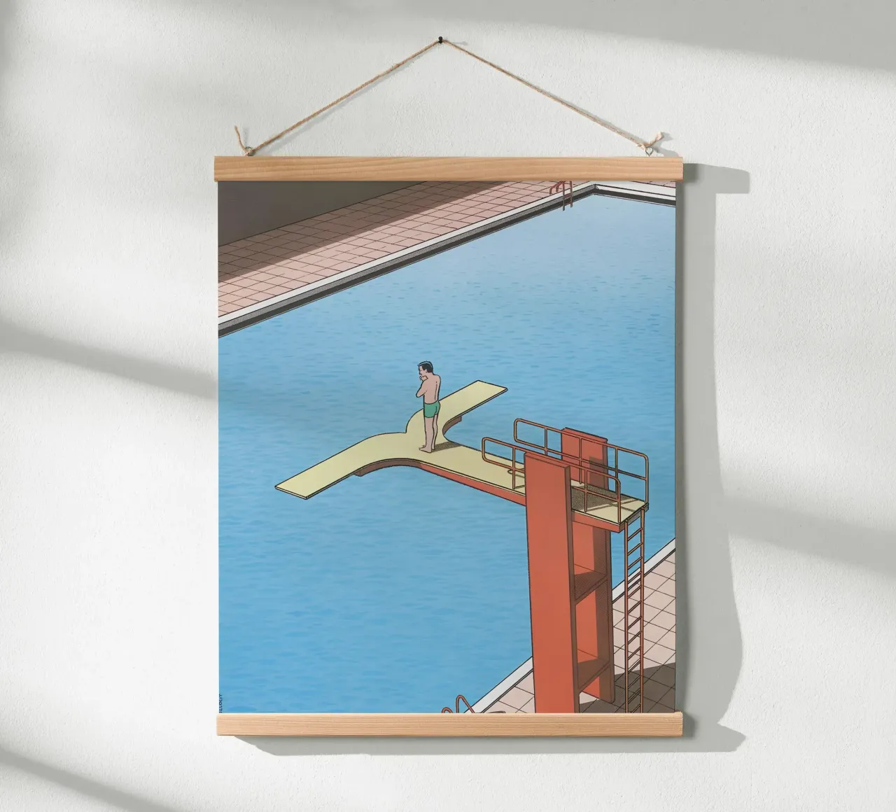 Décision concernant les plongeurs Bande dessinée, Pop Art, Surréalisme poster avec cadre en bois de NorwesClub