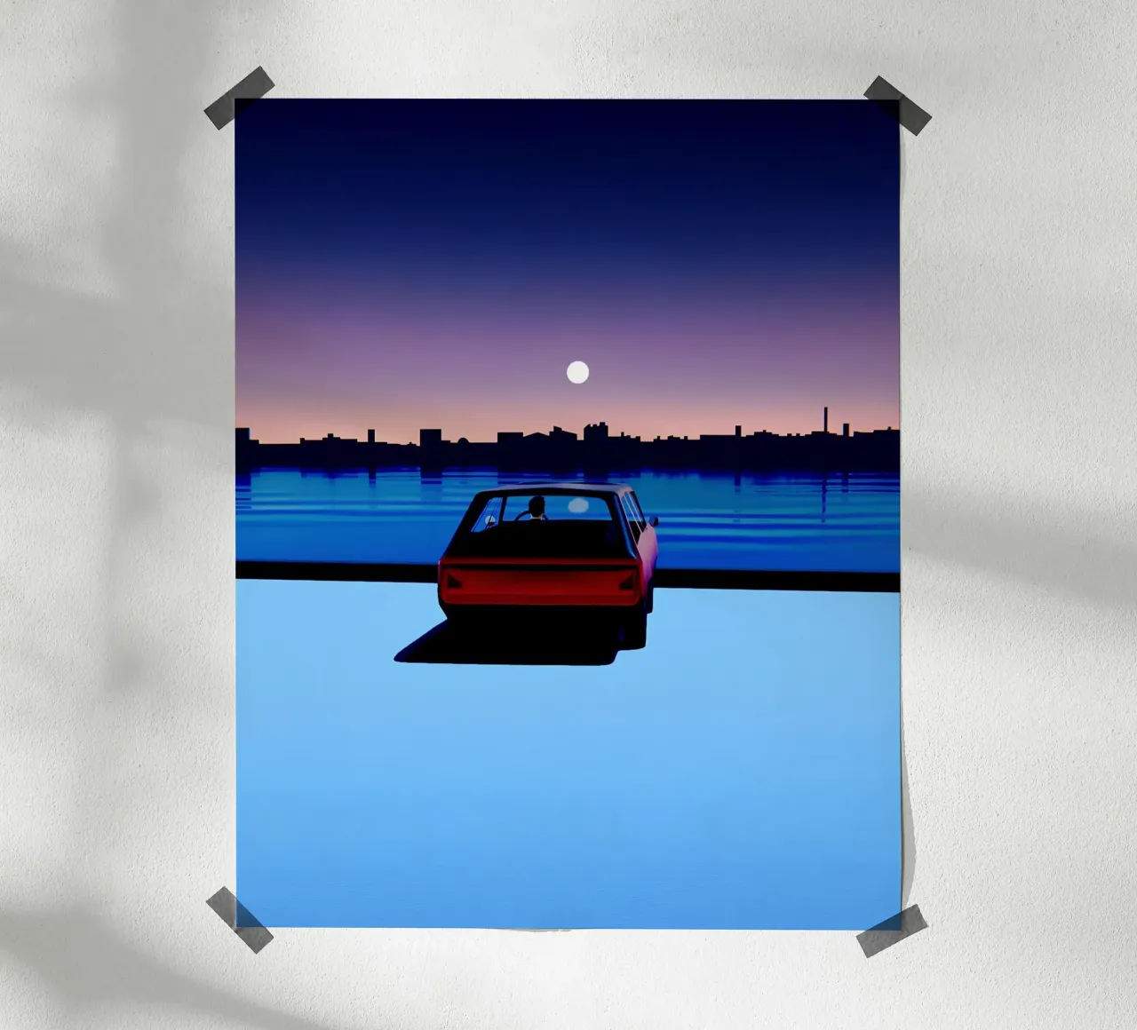 Outrun Sunset Car Poster, Synthwave, Ästhetik Poster von NorwesClub