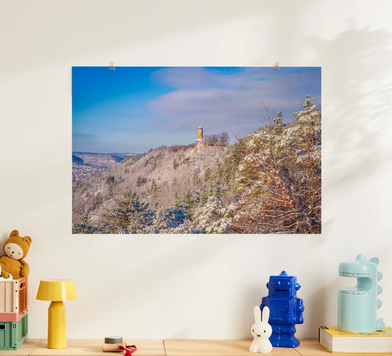 Torre del zorro en invierno poster con marco de plástico de Marcus Beckert | Fotografie