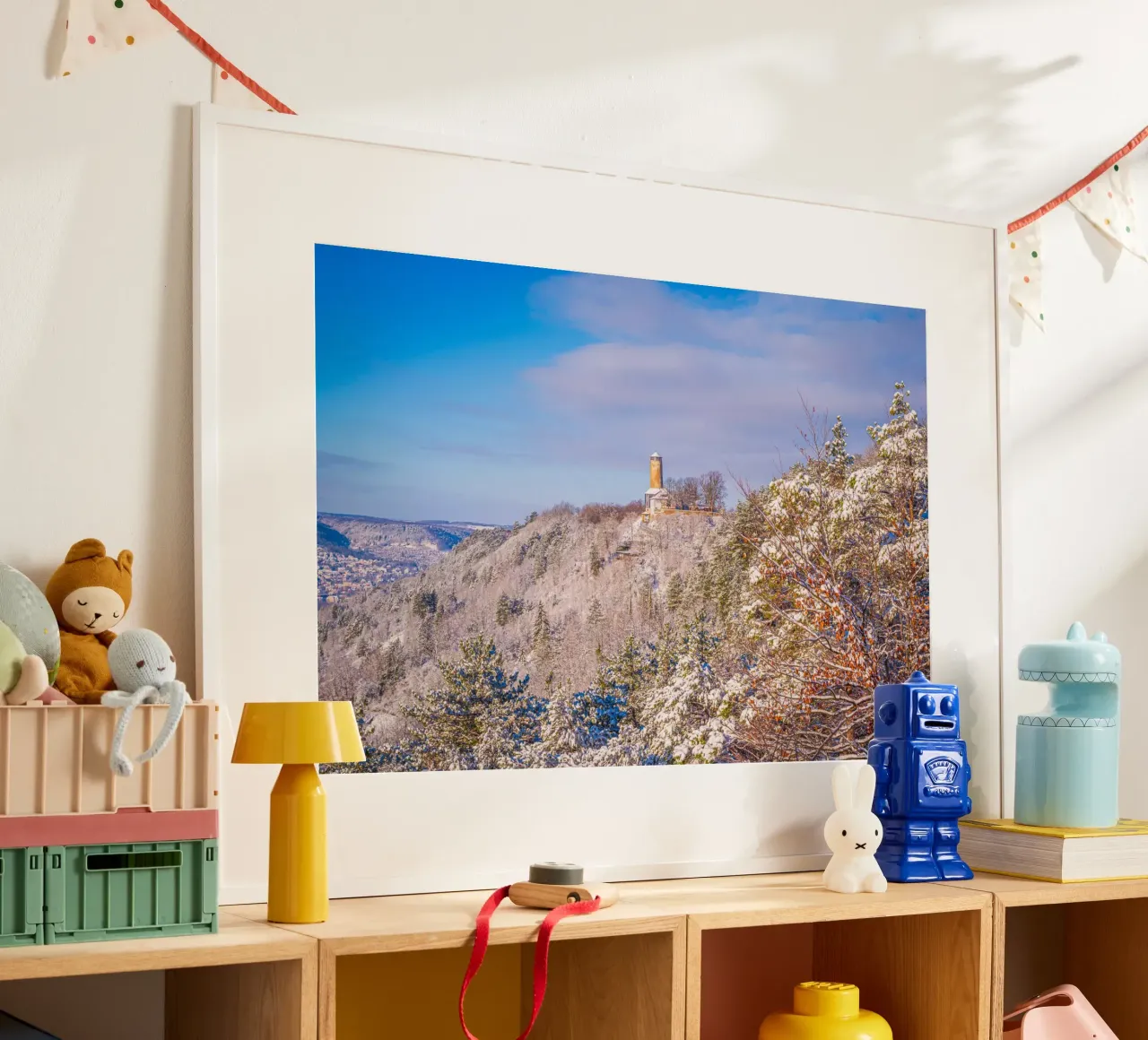 Torre del zorro en invierno poster con marco de plástico de Marcus Beckert | Fotografie