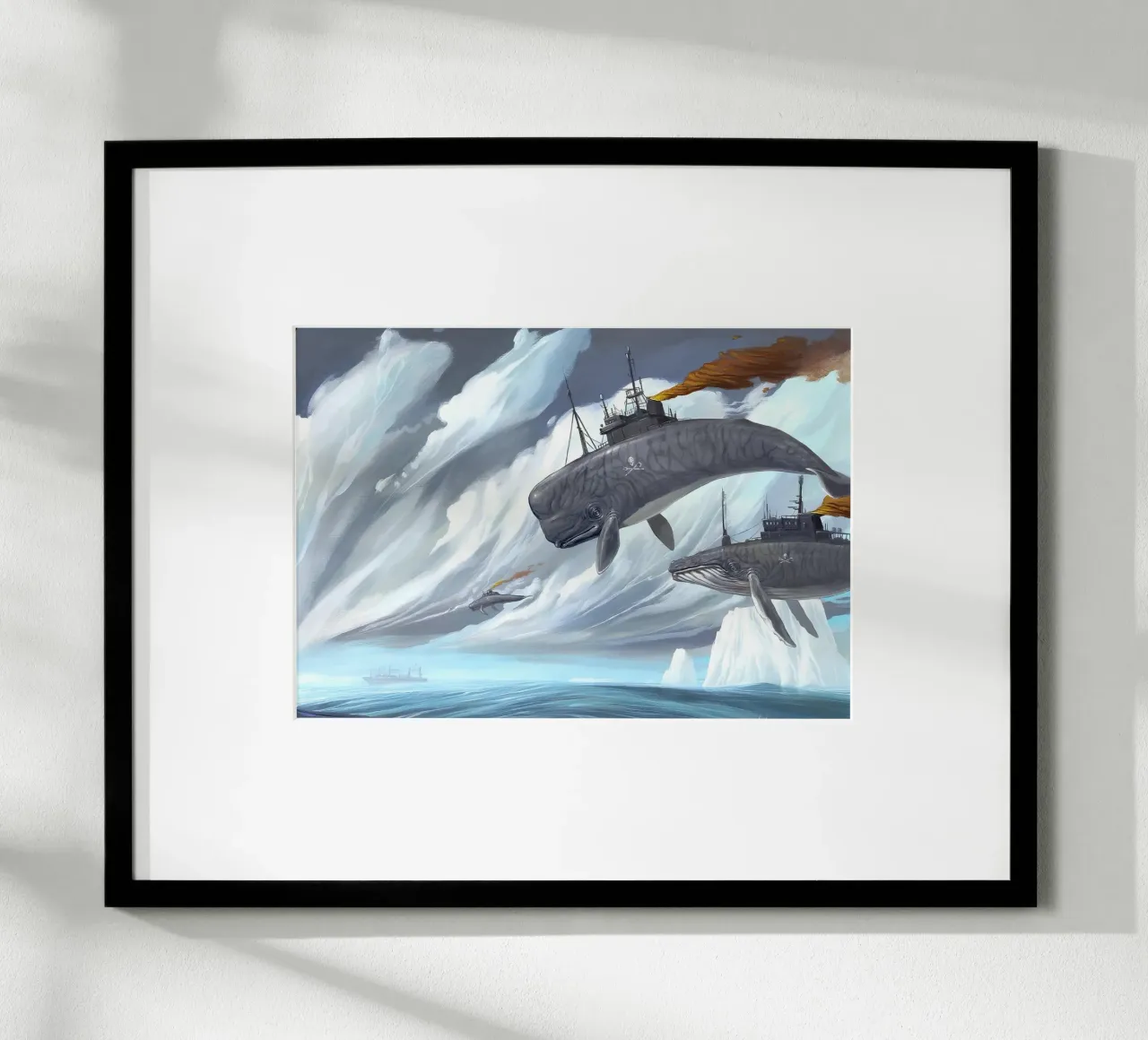 Steampunk Wal-U-Boot Poster, Surrealistische Kunst Poster mit Kunststoffrahmen von NorwesClub
