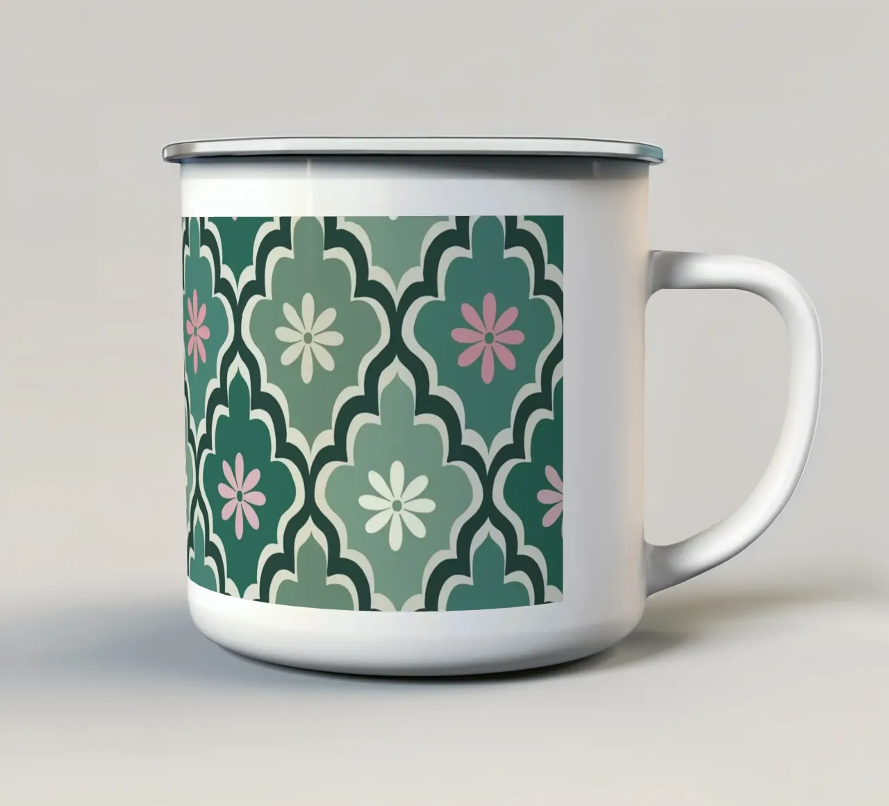 Moroccan Pastel pattern tazza in smalto da Vivi Nicolin