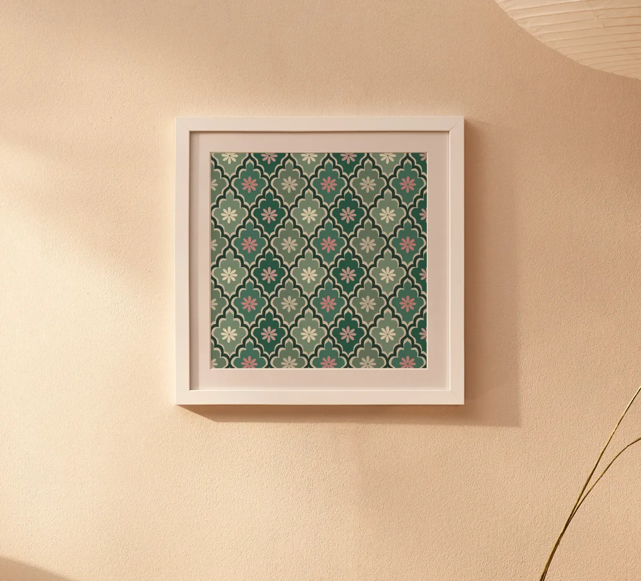 Moroccan Pastel pattern poster con telaio in alluminio da Vivi Nicolin