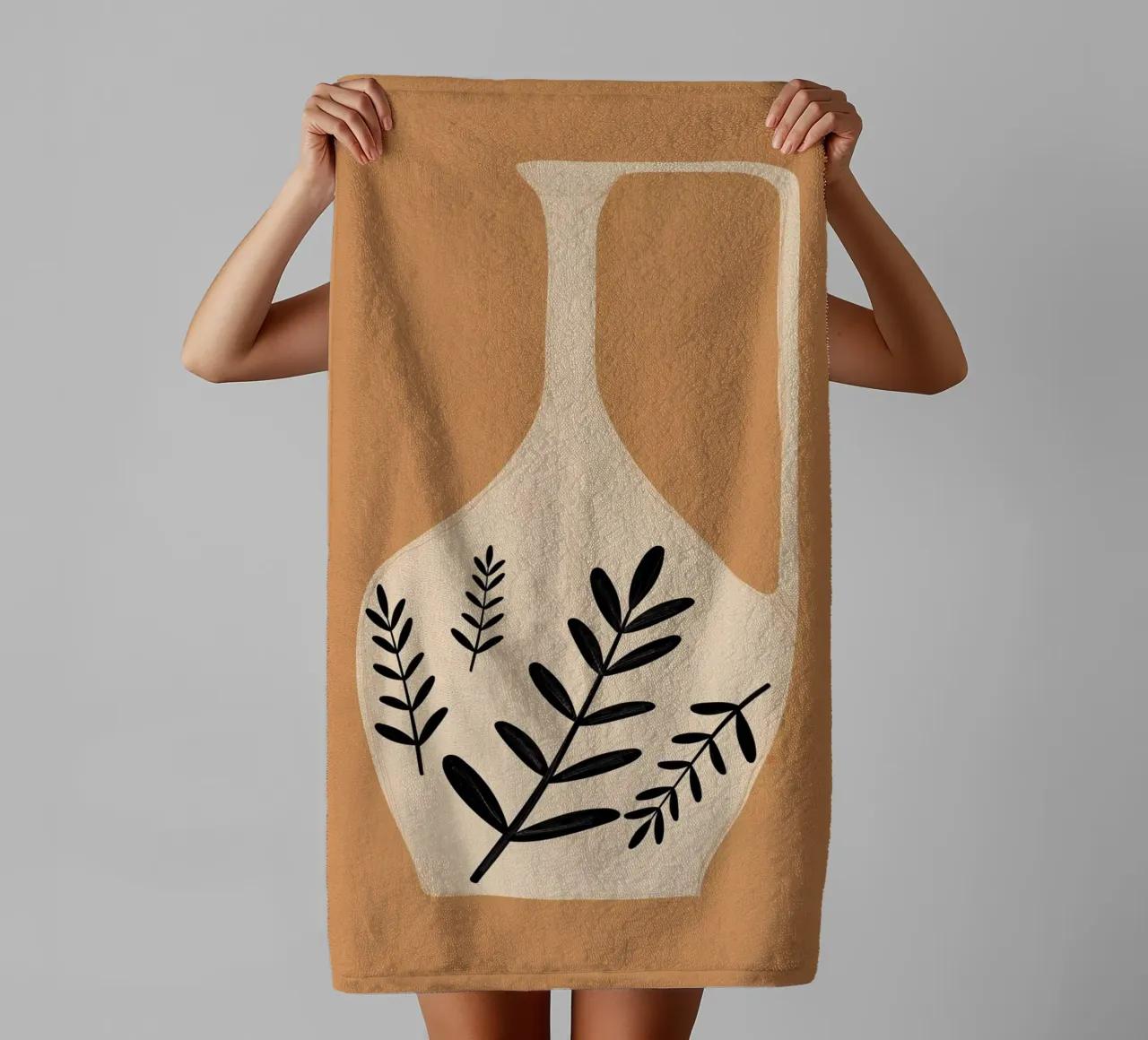 Minimal Abstract Art Vase towel by ThingDesign