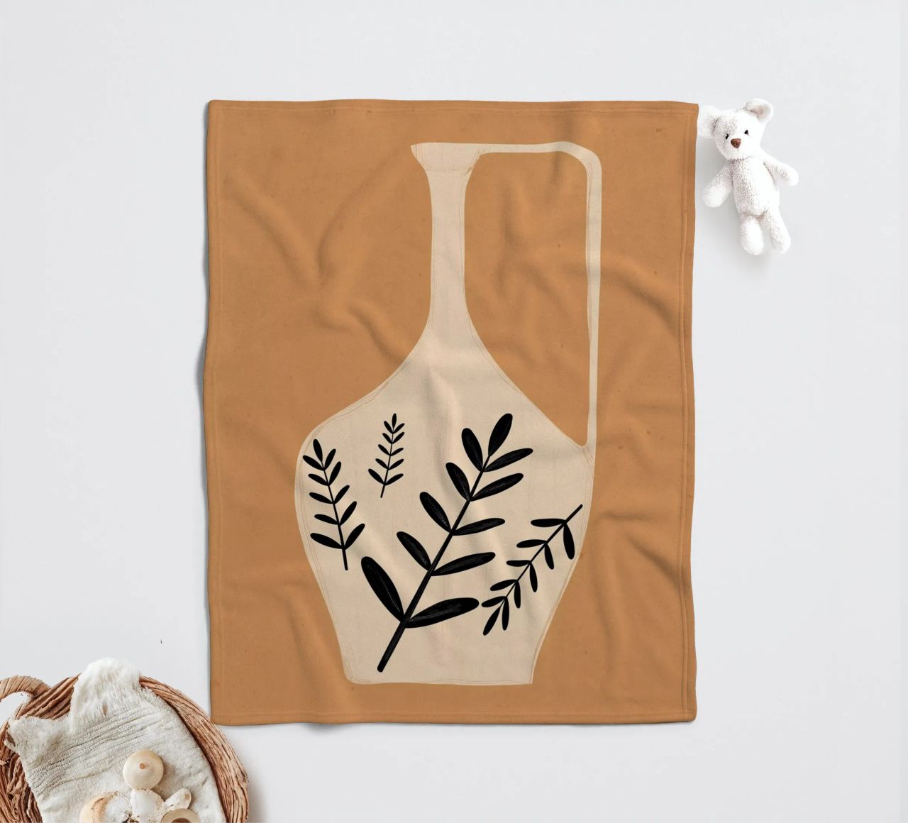 Vaso d'arte astratta minimalista coperta in pile da ThingDesign