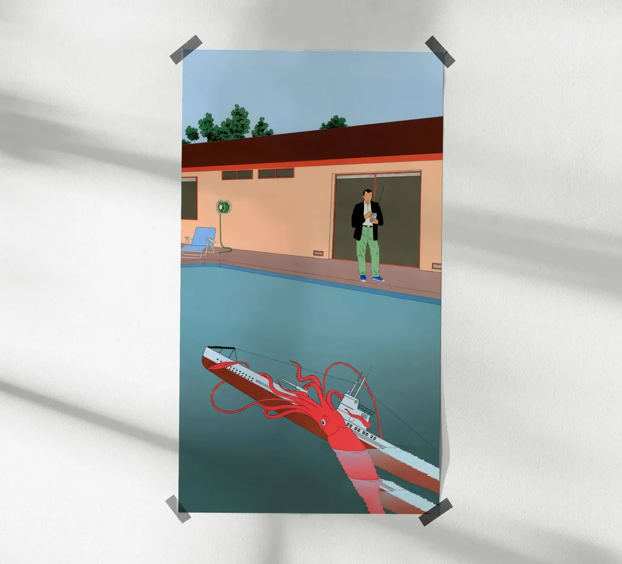 Octopus Submarine Pop Art, Surrealismo, Divertente poster da NorwesClub