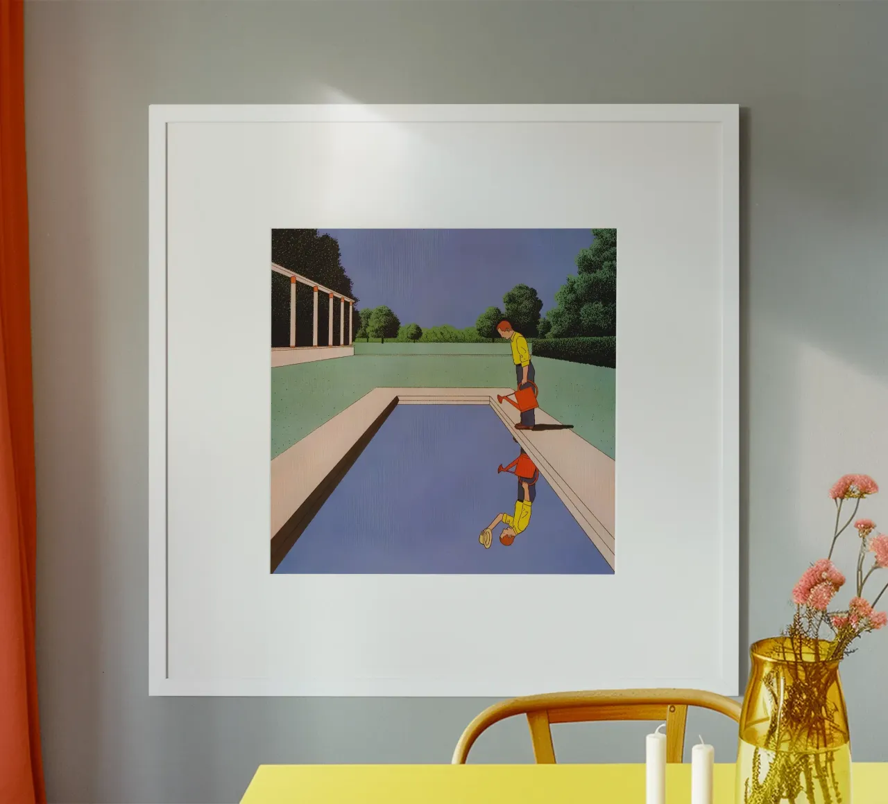 Man Watering a Pool Art, Surrealism, Pop Art poster by NorwesClub