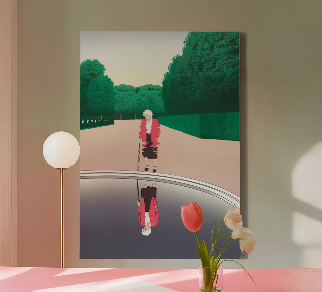 Reflection of a Woman, Pop Art, Symbolism canvas with Floater frame by NorwesClub