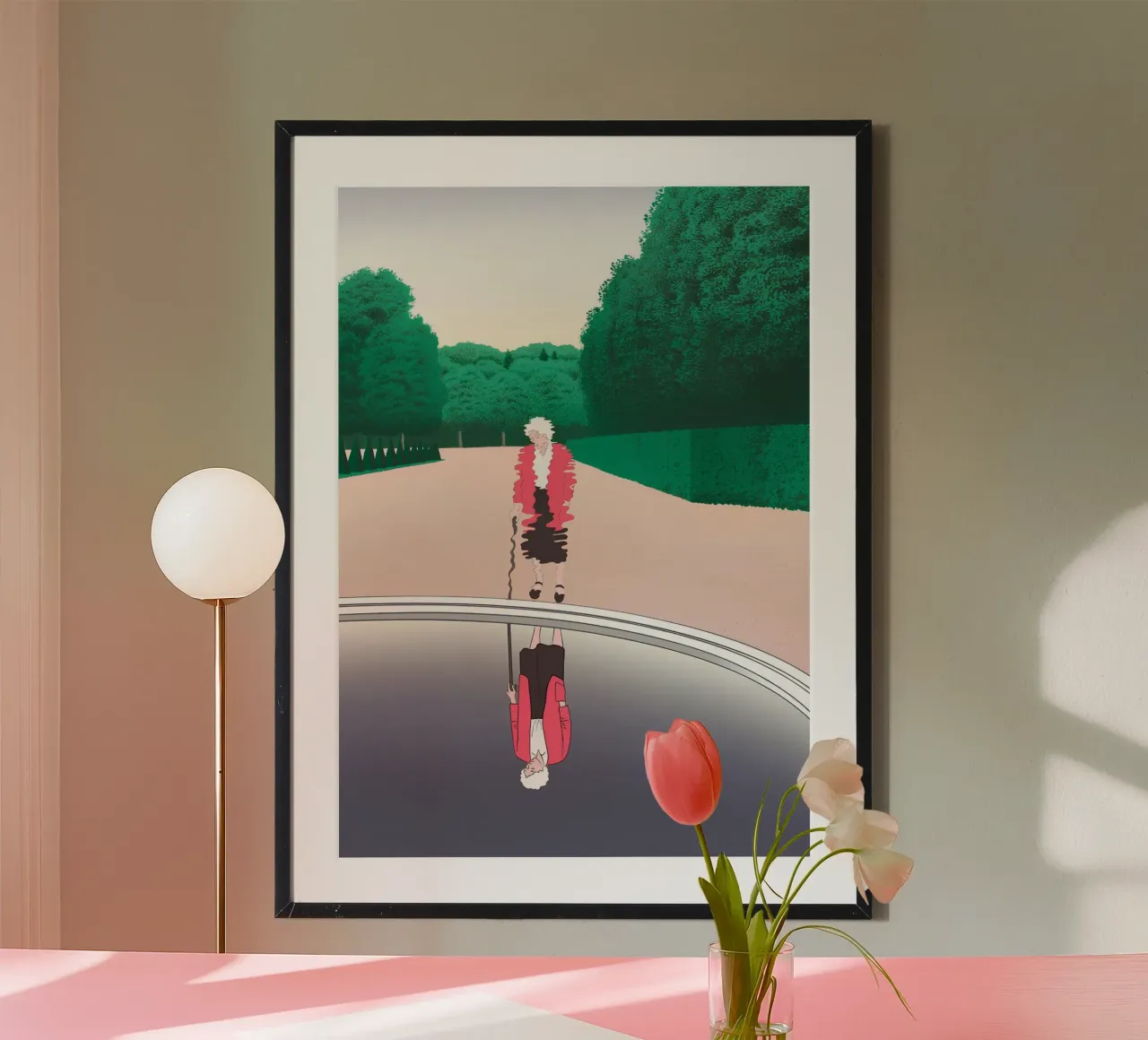 Riflesso di una donna, Pop Art, Simbolismo poster con telaio in plastica da NorwesClub