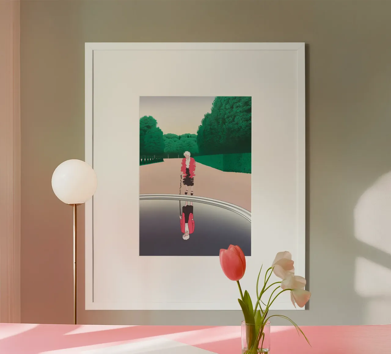 Riflesso di una donna, Pop Art, Simbolismo poster con telaio in plastica da NorwesClub
