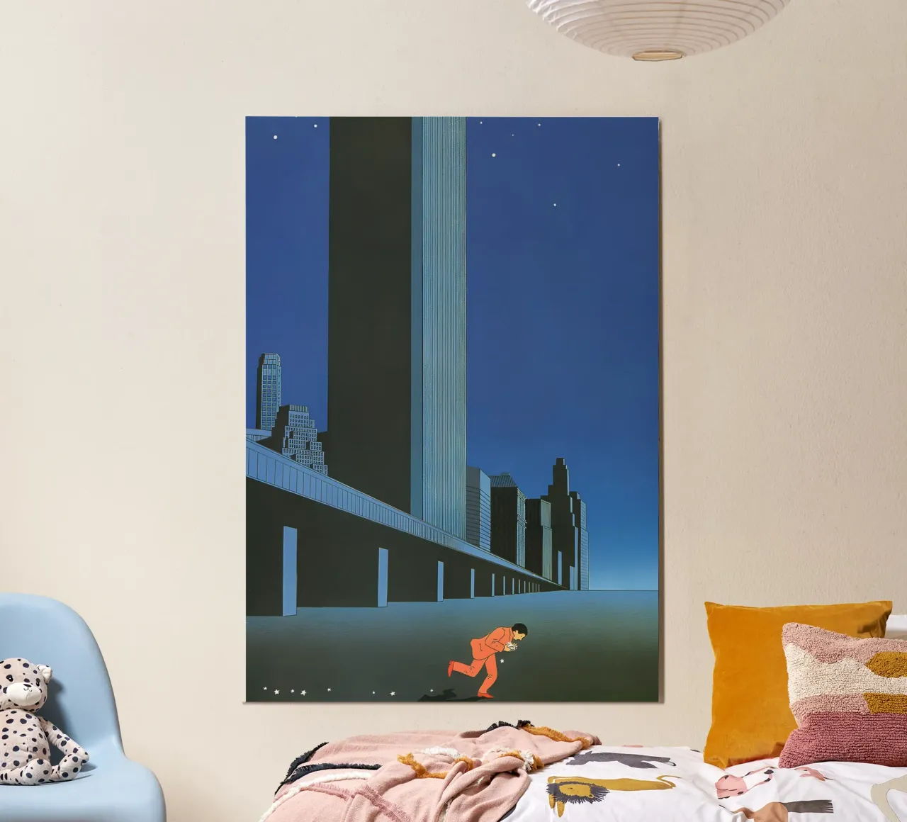 Man die sterren opraapt, surrealisme, NYC poster van NorwesClub