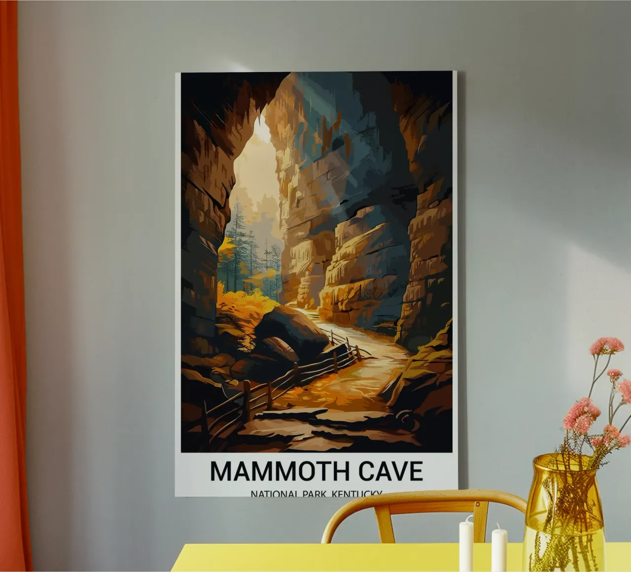 Mammoth Cave National Park, Kentucky, VS canvas met Baklijst van Wanderlust Vibes