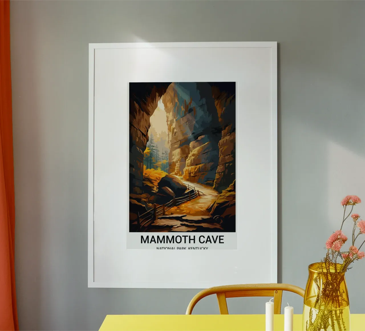 Parco nazionale di Mammoth Cave, Kentucky, USA poster con telaio in alluminio da Wanderlust Vibes