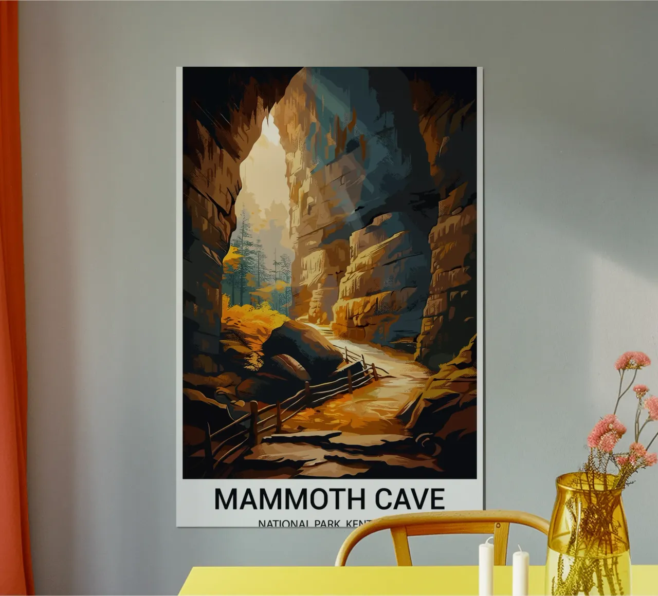 Parco nazionale di Mammoth Cave, Kentucky, USA poster con telaio in alluminio da Wanderlust Vibes