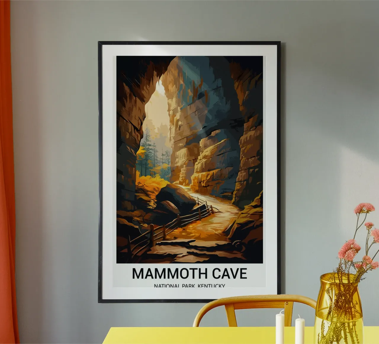 Parco nazionale di Mammoth Cave, Kentucky, USA poster con telaio in alluminio da Wanderlust Vibes