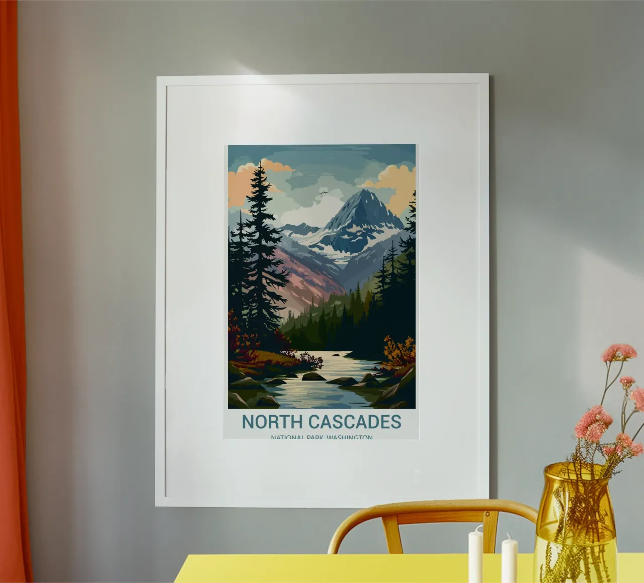 Parc national des Cascades du Nord, Washington, États-Unis poster de Wanderlust Vibes