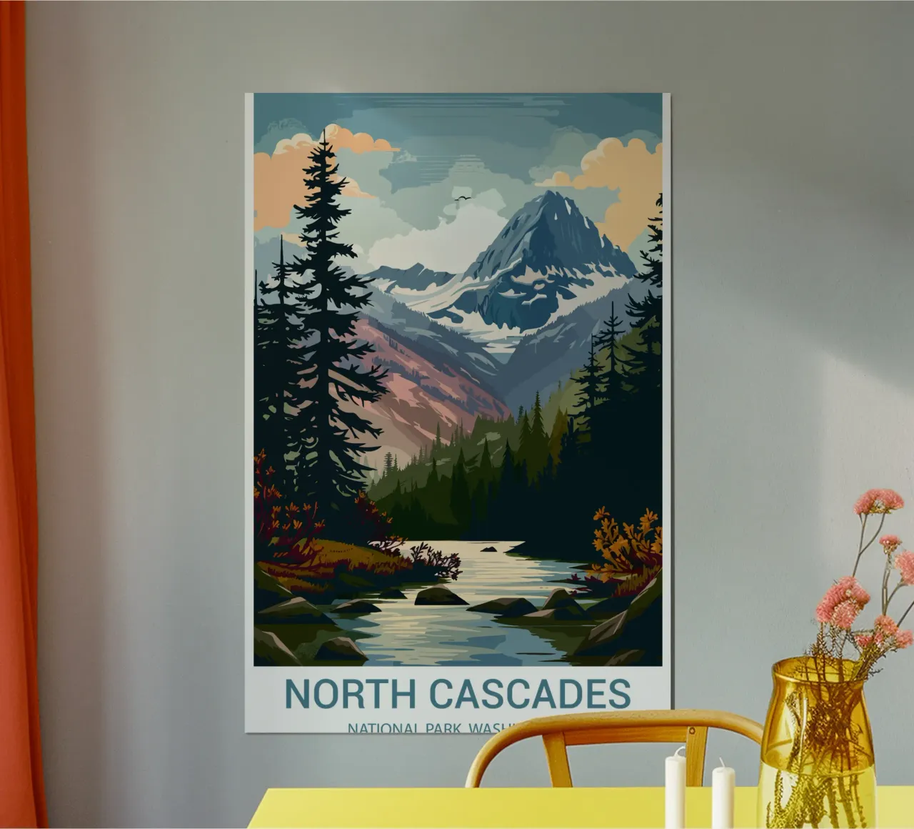 Parc national des Cascades du Nord, Washington, États-Unis poster de Wanderlust Vibes