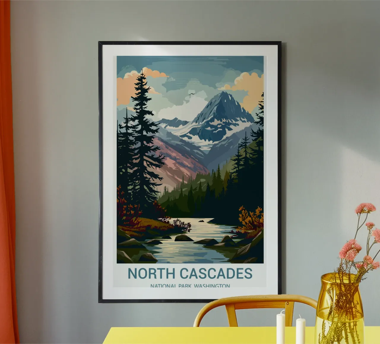 Parc national des Cascades du Nord, Washington, États-Unis poster de Wanderlust Vibes