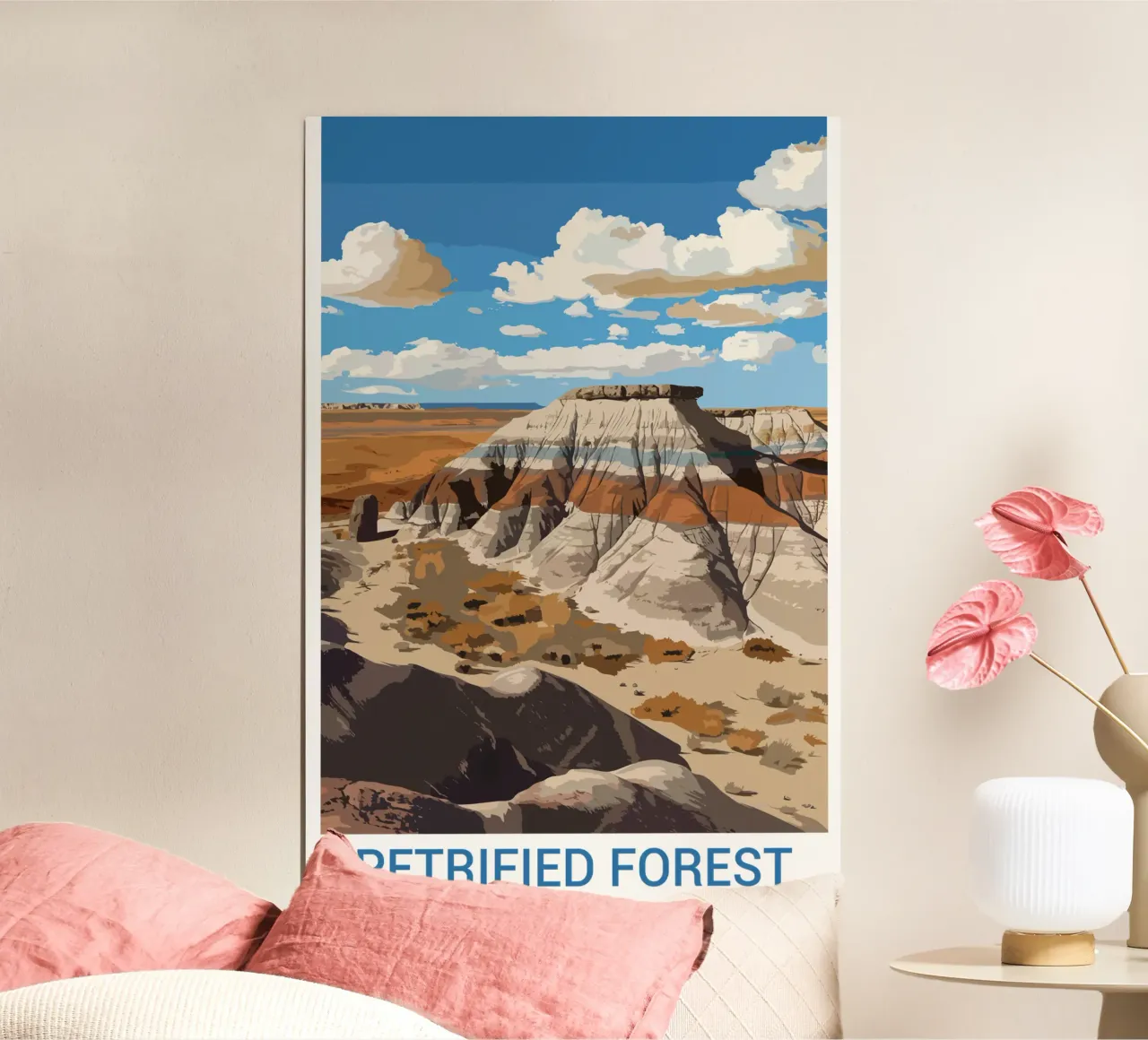 Parc national de la forêt pétrifiée, Arizona, États-Unis poster avec cadre en aluminium de Wanderlust Vibes