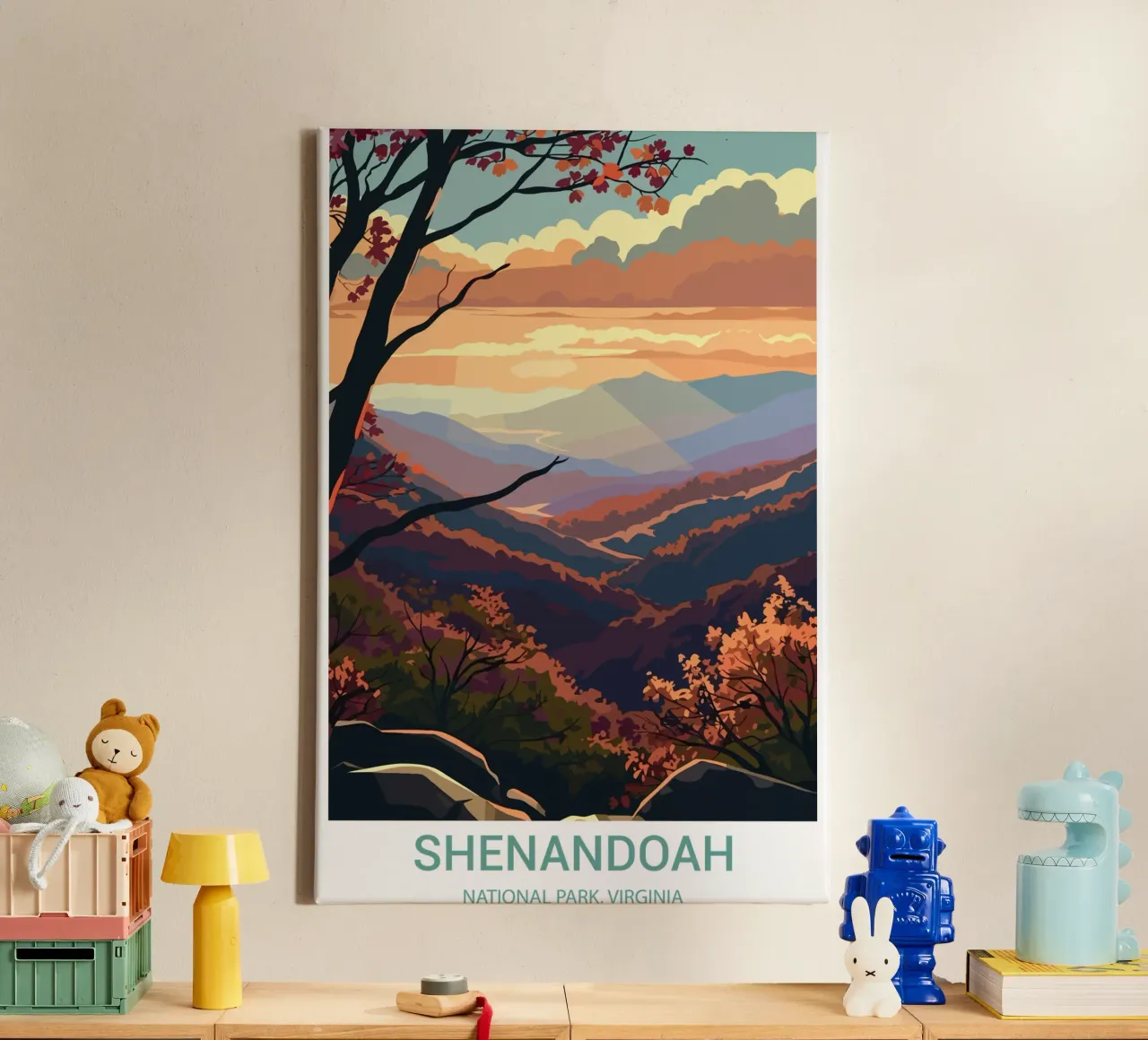 Shenandoah National Park, Virginia, VS canvas met Baklijst van Wanderlust Vibes